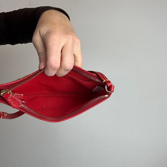 Dooney & Bourke vintage y2k mini canvas and leather wristlet bag - Picture 4 of 5